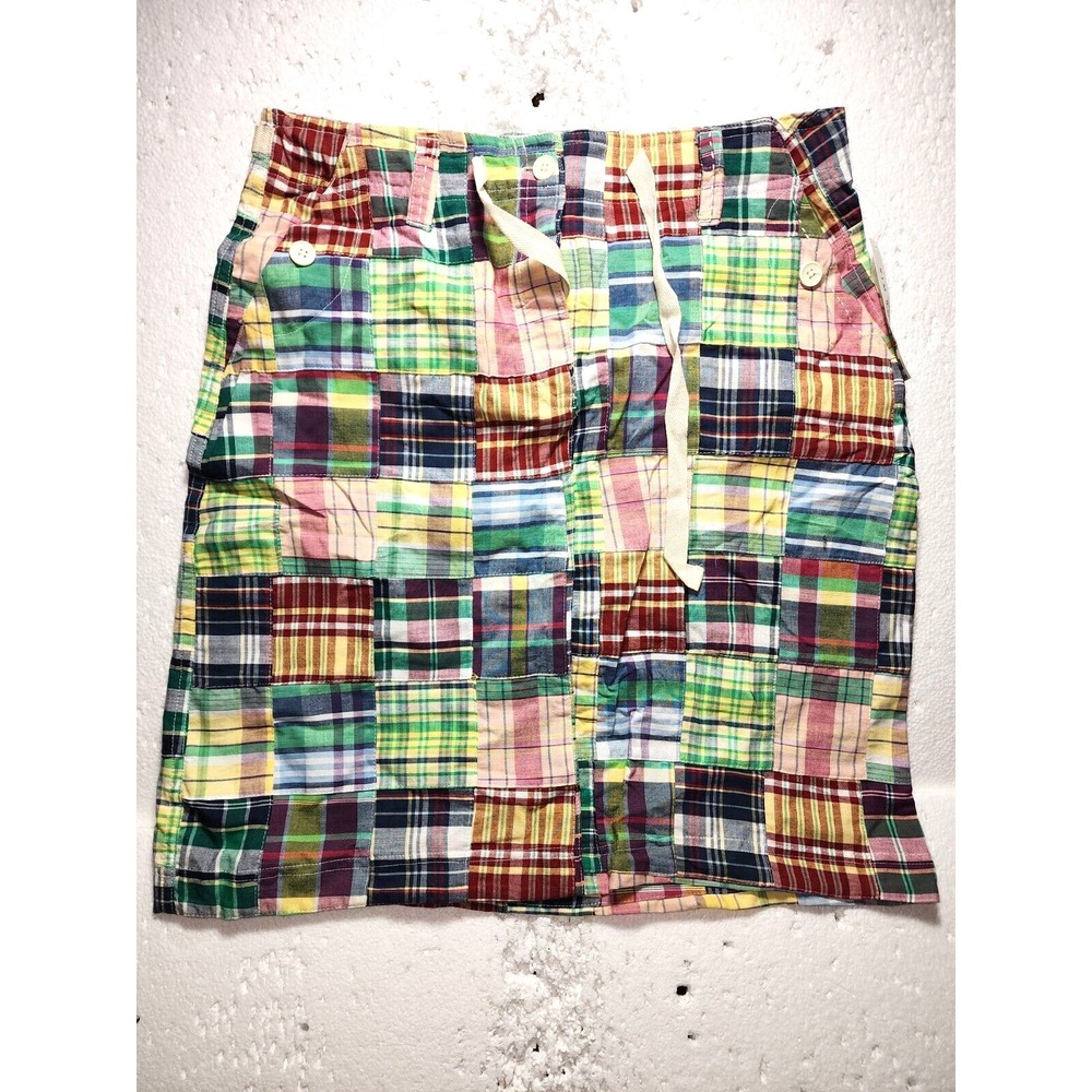 Kim Rogers Skirt Womens Size 10 Petite Red Green Yellow Plaid Belt Loops